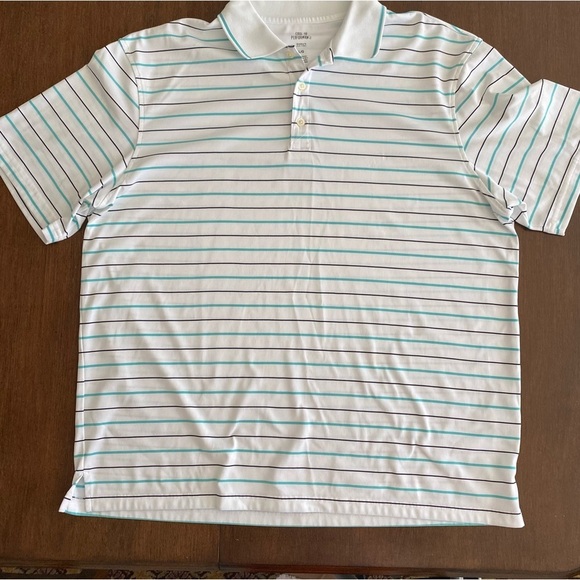 Haggar Cool Performance Striped Golf Polos 2 pc Set Size Large - Picture 9 of 15